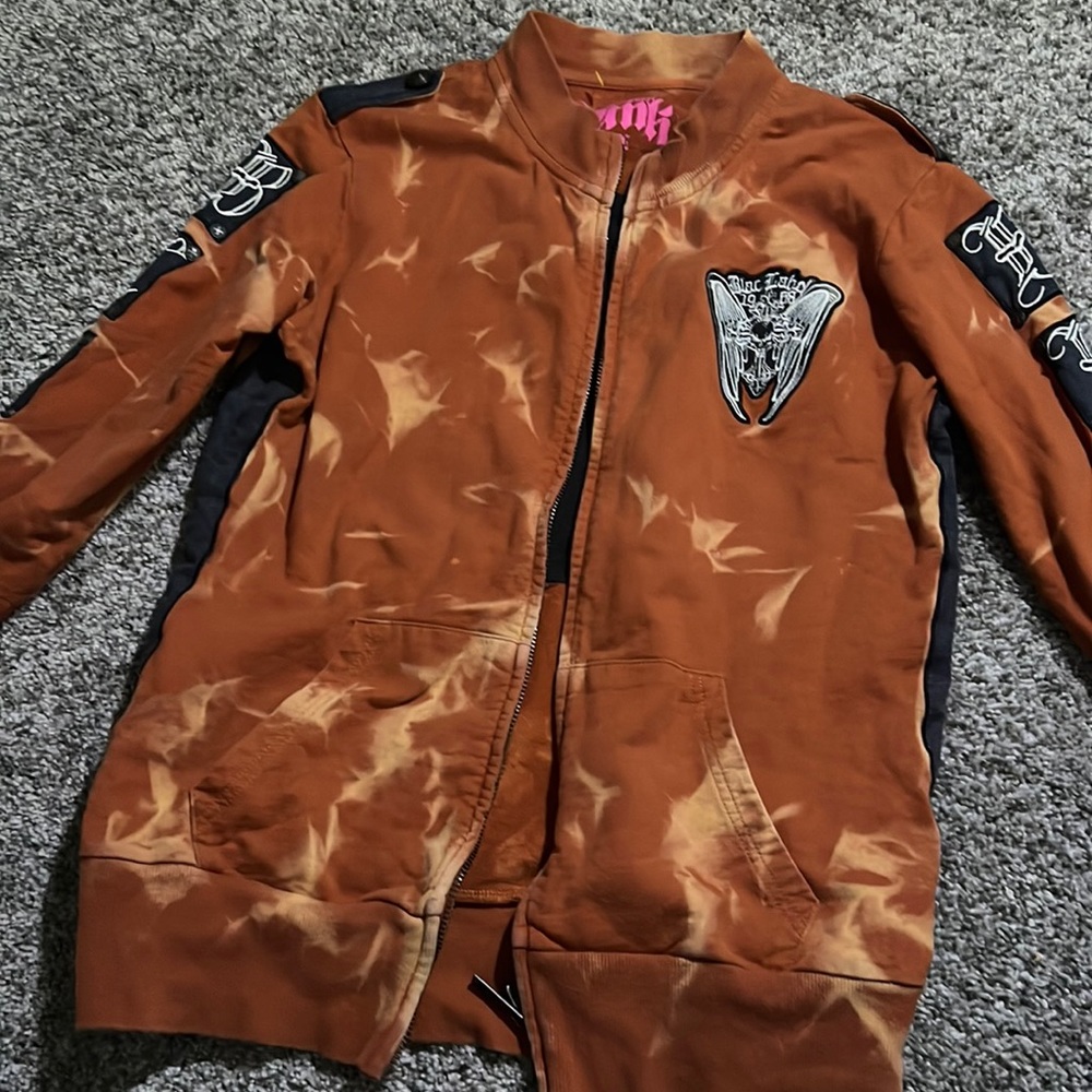 Blac Label jacket, orange with decal on the back